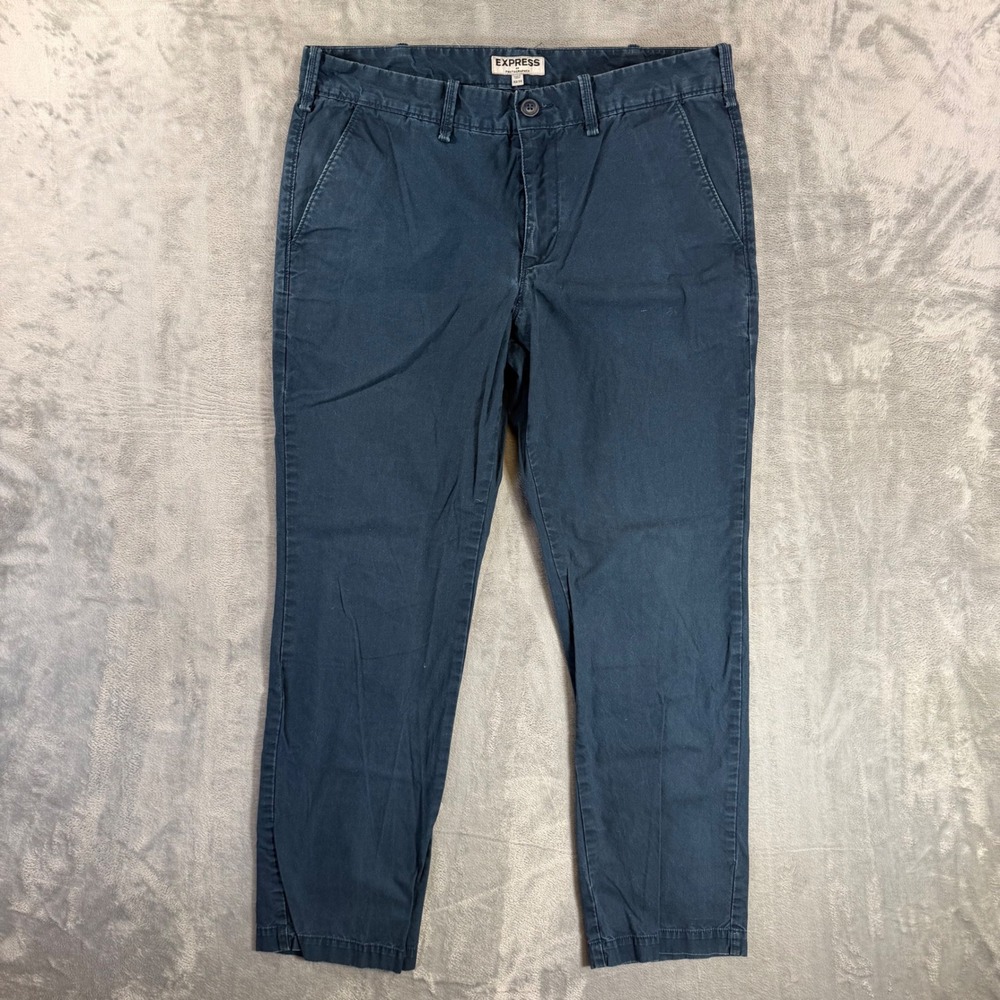 Express Photographer Chino Pants Mens 32x30 Blue Green Casual Pants